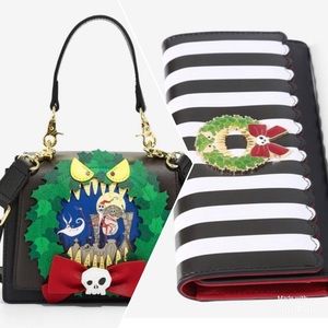 Loungefly Nightmare Before Christmas Wreath Crossbody Purse And Wallet Set